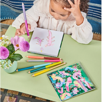 eeBoo Axolotl 6 Jumbo Double-Sided Pencils Pencils eeBoo   