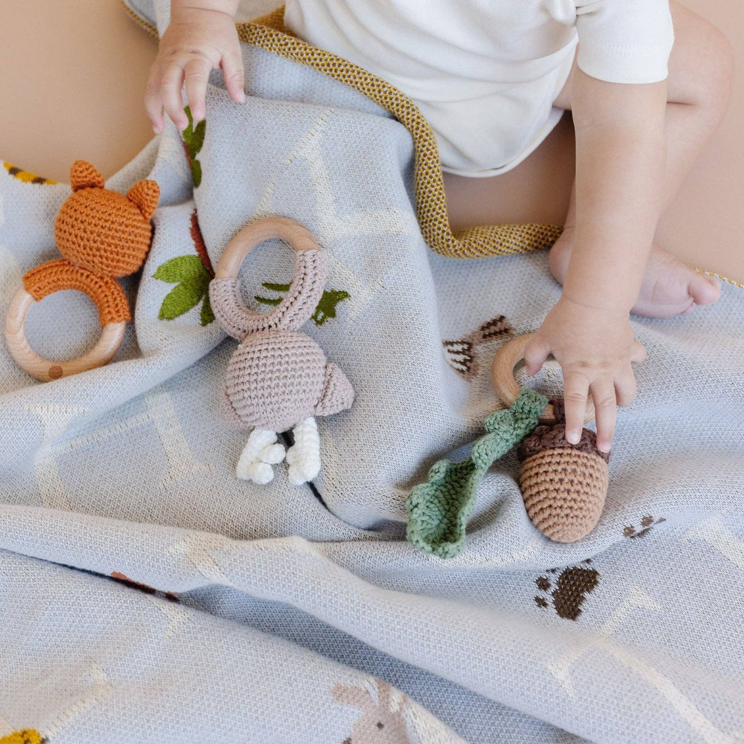 Alphabet Blanket Hat Teether Gift Set Baby Newborn Fox Baby Blanket The Blueberry Hill