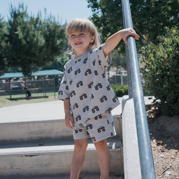 Forever French Terry Short Set | Monster Truck childrens clothing Forever French Baby