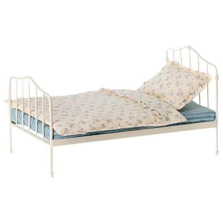 Maileg Miniature Bed - Blue Miniature Dollhouse Furniture Maileg