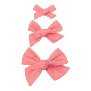 Lou Lou &amp; Company Linen Bow Clip- Single Medium Headband Lou Lou &amp; Company Bubblegum  