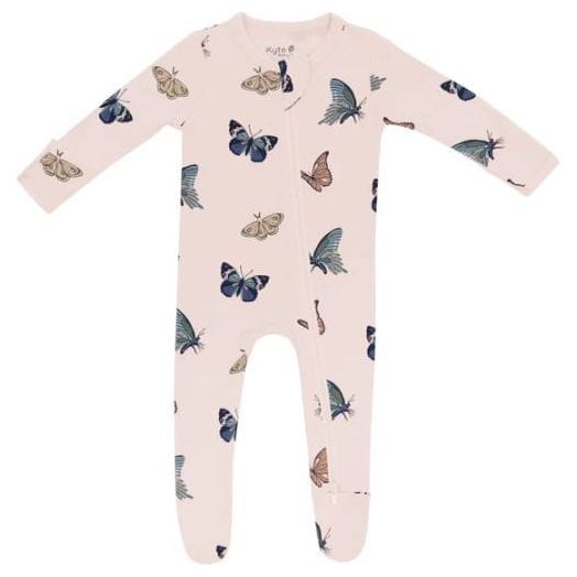 Kyte Baby Zippered Footie Prints Footie Kyte Baby NB Blush Butterfly
