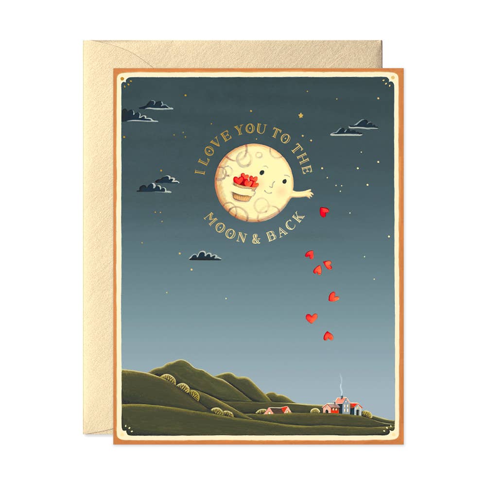 Moon and Back Love Greeting Card Greeting Card JooJoo Paper