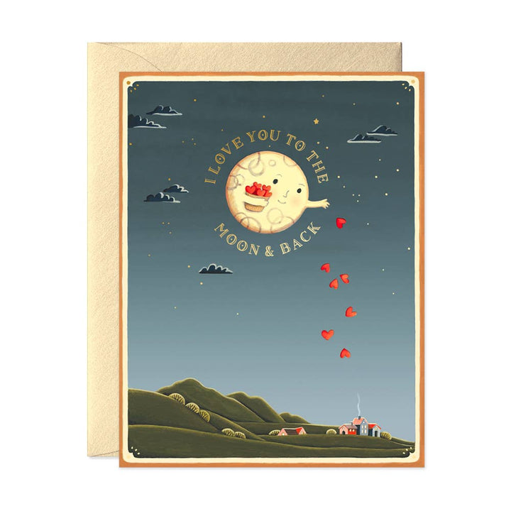 Moon and Back Love Greeting Card Greeting Card JooJoo Paper