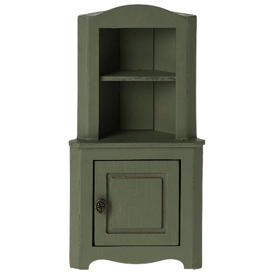 Maileg Corner Cabinet, Mouse - Dark Green Mouse House furniture Maileg