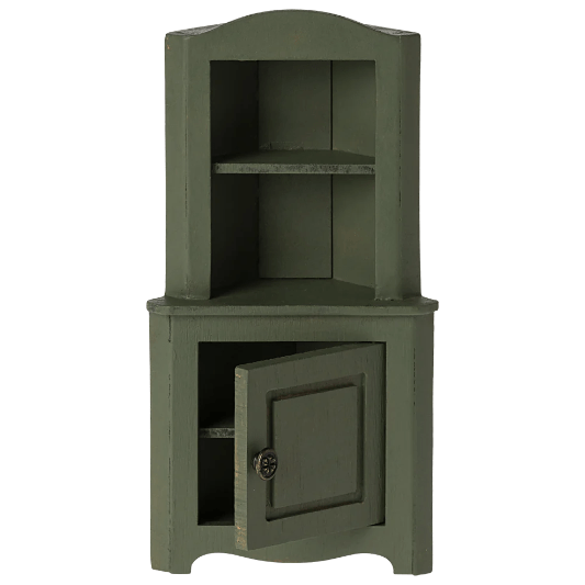 Maileg Corner Cabinet, Mouse - Dark Green Mouse House furniture Maileg