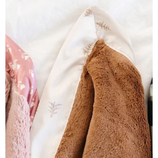 Saranoni Satin Back Mini Blankets Swaddles &amp; Blankets Saranoni Cedar  