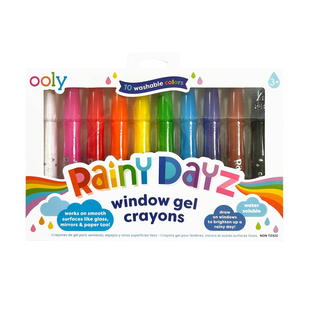 Ooly Rainy Dayz Window Gel Crayons - Set of 10 Crayons Ooly