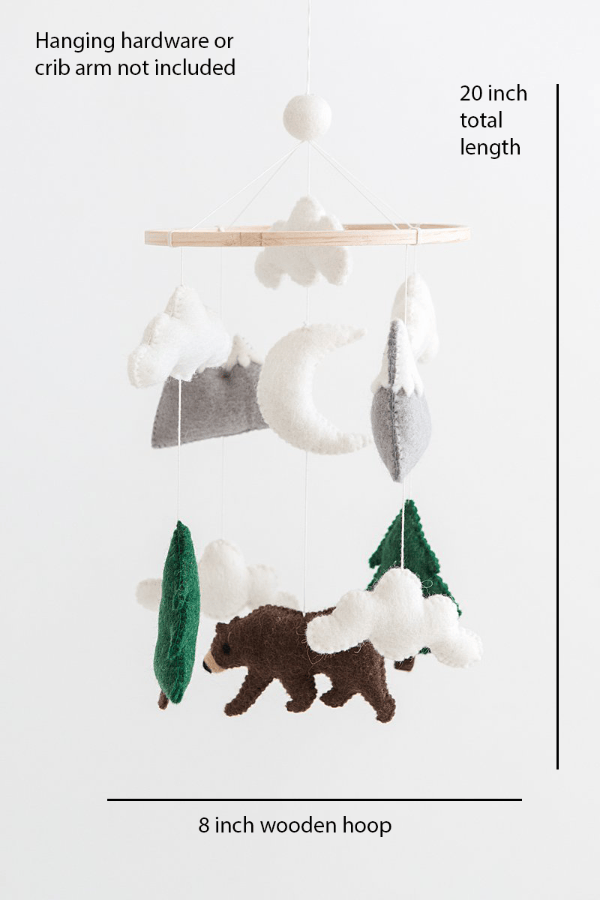 Nivas Bear and Mountain Crib Mobile Baby Mobiles Nivas