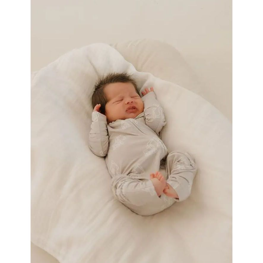Forever French Bamboo Zip Pajamas - Excavator Romper Forever French Baby