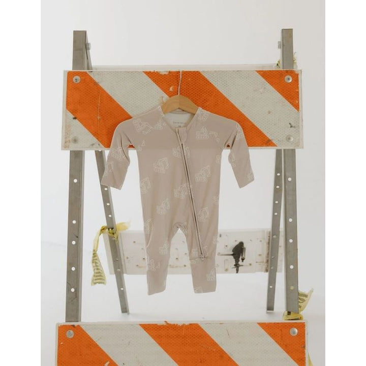 Forever French Bamboo Zip Pajamas - Excavator Romper Forever French Baby