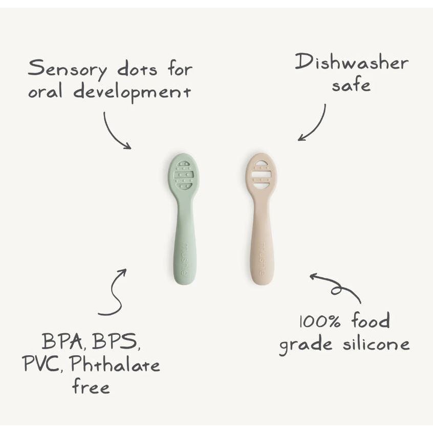 Mushie First Feeding Baby Spoons 2-Pack Mealtime Mushie