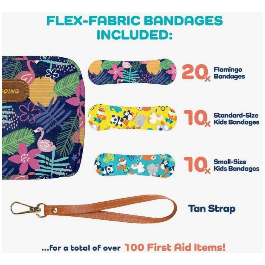 First Aid GoKit Flamingo, 130 Pieces Sun &amp; Insect Protection Keep>Going First Aid
