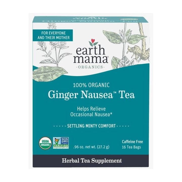 Earth Mama Organics Ginger Nausea Tea Supplements &amp; Remedies Earth Mama Organics   