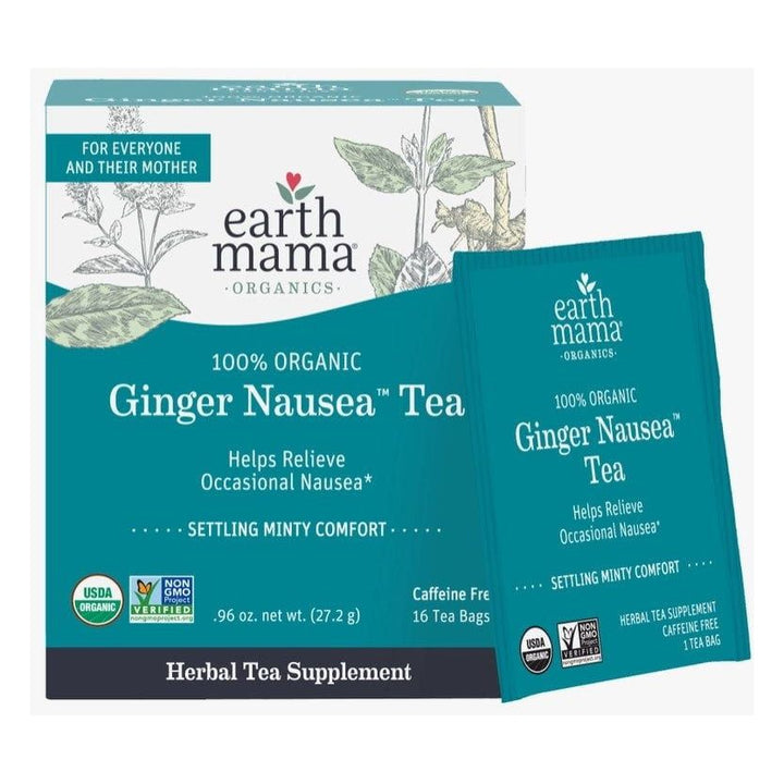 Earth Mama Organics Ginger Nausea Tea Supplements &amp; Remedies Earth Mama Organics   
