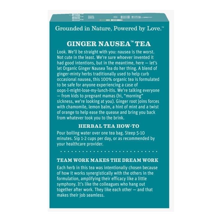 Earth Mama Organics Ginger Nausea Tea Supplements &amp; Remedies Earth Mama Organics   