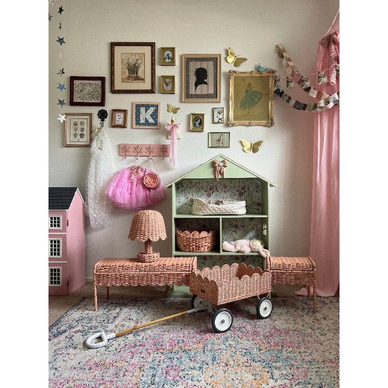 Olli Ella Rattan Petal Lamp- Seashell Pink Plants &amp; Mushrooms Olliella
