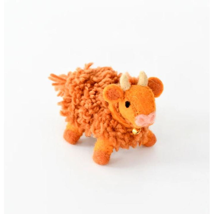 Tara Treasures Felt Highland Cow Toy - Light Brown Felt Toy Tara Treasures