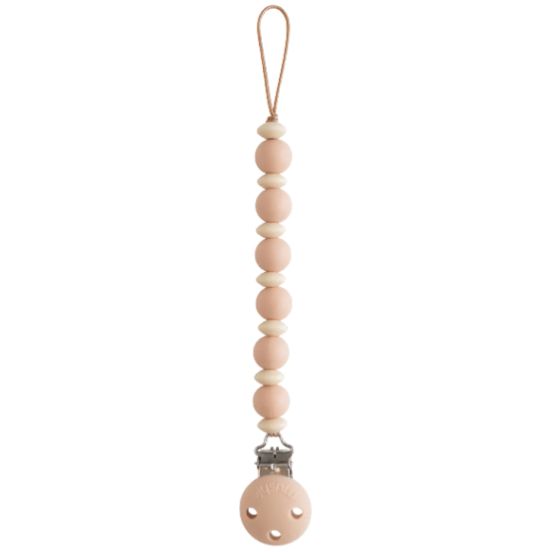 Mushie Silicone Pacifier Clip Pacifier Clips &amp; Holders Mushie Luna Blush  