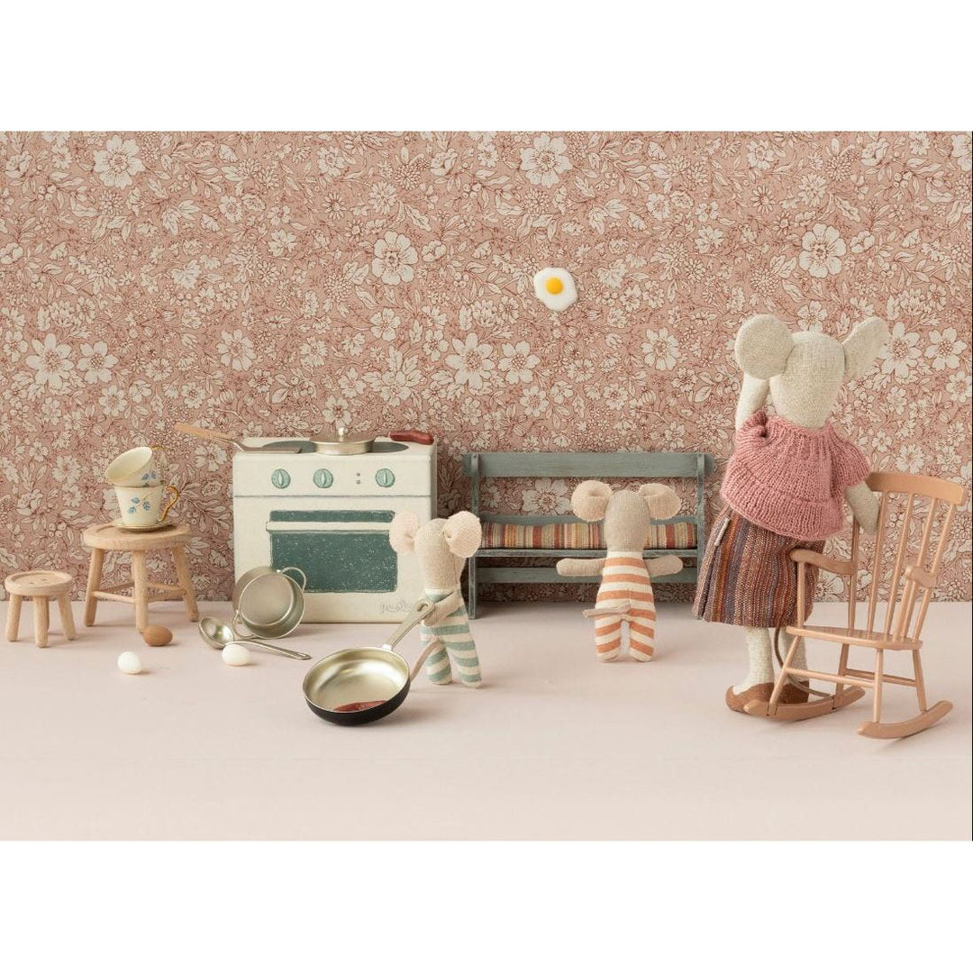 Maileg Rocking Chair, Miniature - Dark Powder Miniature Dollhouse Furniture Maileg