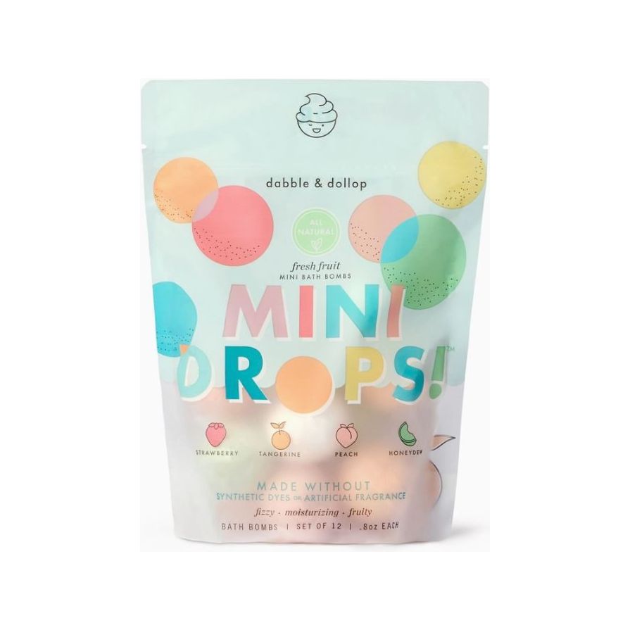 Dabble &amp; Dollop Mini Drops Bath Bombs - All-Natural Fresh Fruit Bath Time Dabble &amp; Dollop