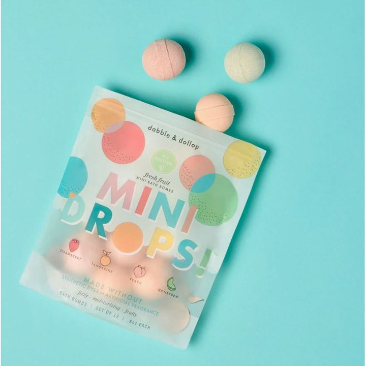 Dabble &amp; Dollop Mini Drops Bath Bombs - All-Natural Fresh Fruit Bath Time Dabble &amp; Dollop