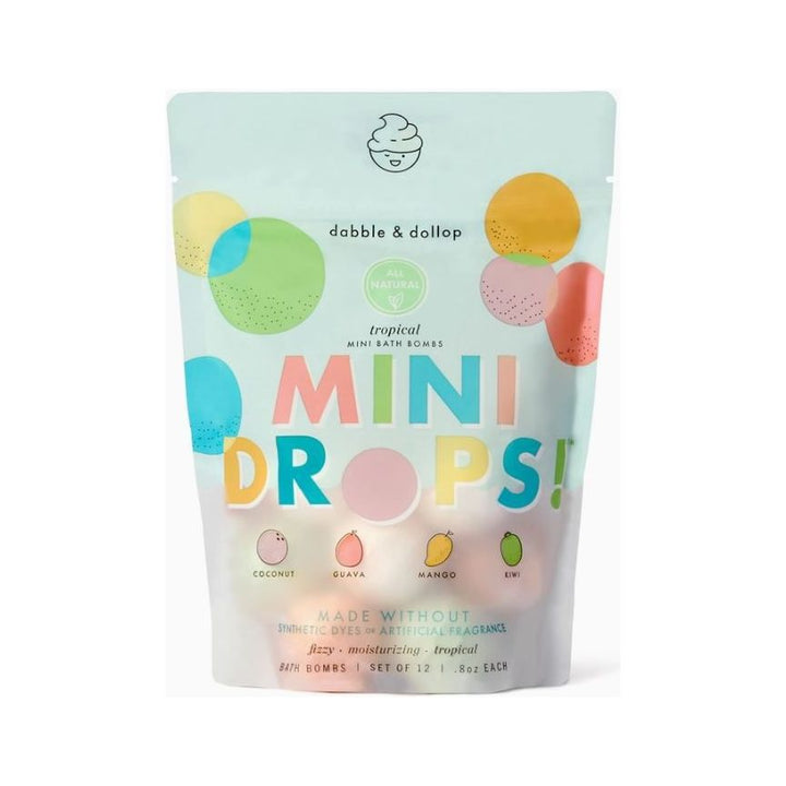 Dabble &amp; Dollop Mini Drops Bath Bombs - All Natural Tropical Scents Bath Time Dabble &amp; Dollop