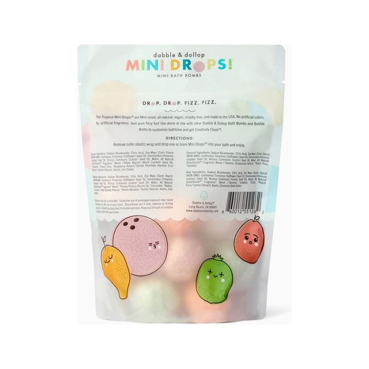 Dabble &amp; Dollop Mini Drops Bath Bombs - All Natural Tropical Scents Bath Time Dabble &amp; Dollop