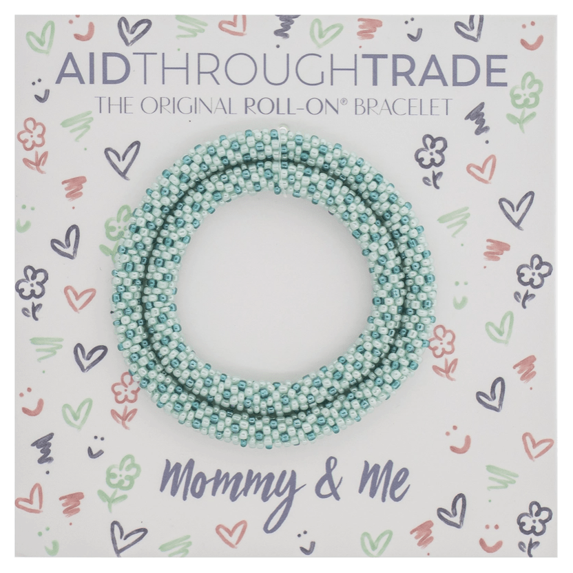 Aid through Trade - Mommy &amp; Me Bracelets -Set of 2 Accessory Aid Through Trade Mint Chip  