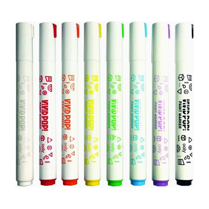 Ooly Vivid Pop! Water Based Paint Markers - 8 Colors Markers Ooly   
