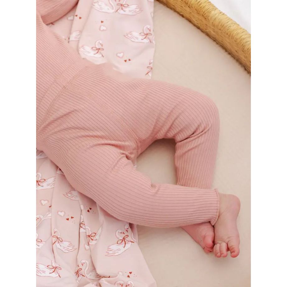 Quincy Mae Essentials Ribbed Legging Pink Tops &amp; Bottoms Quincy Mae