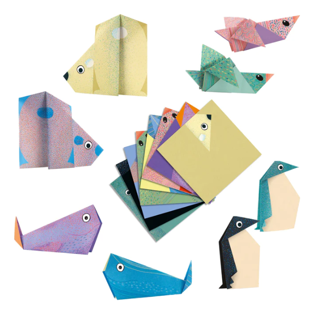 Djeco Polar Animals Origami Paper Craft Kit Art &amp; Craft Djeco