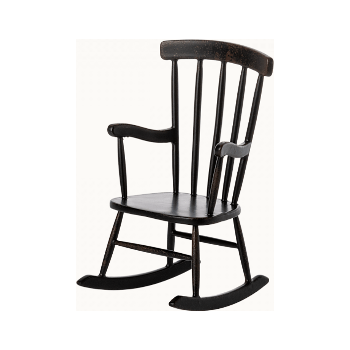 Maileg Rocking Chair. Mouse- Anthracite Mouse House furniture Maileg