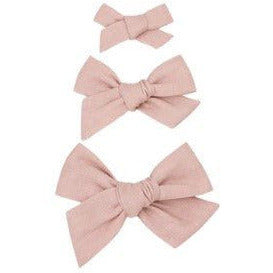 Lou Lou &amp; Company Linen Bow Clip- Single Medium Headband Lou Lou &amp; Company Rose  