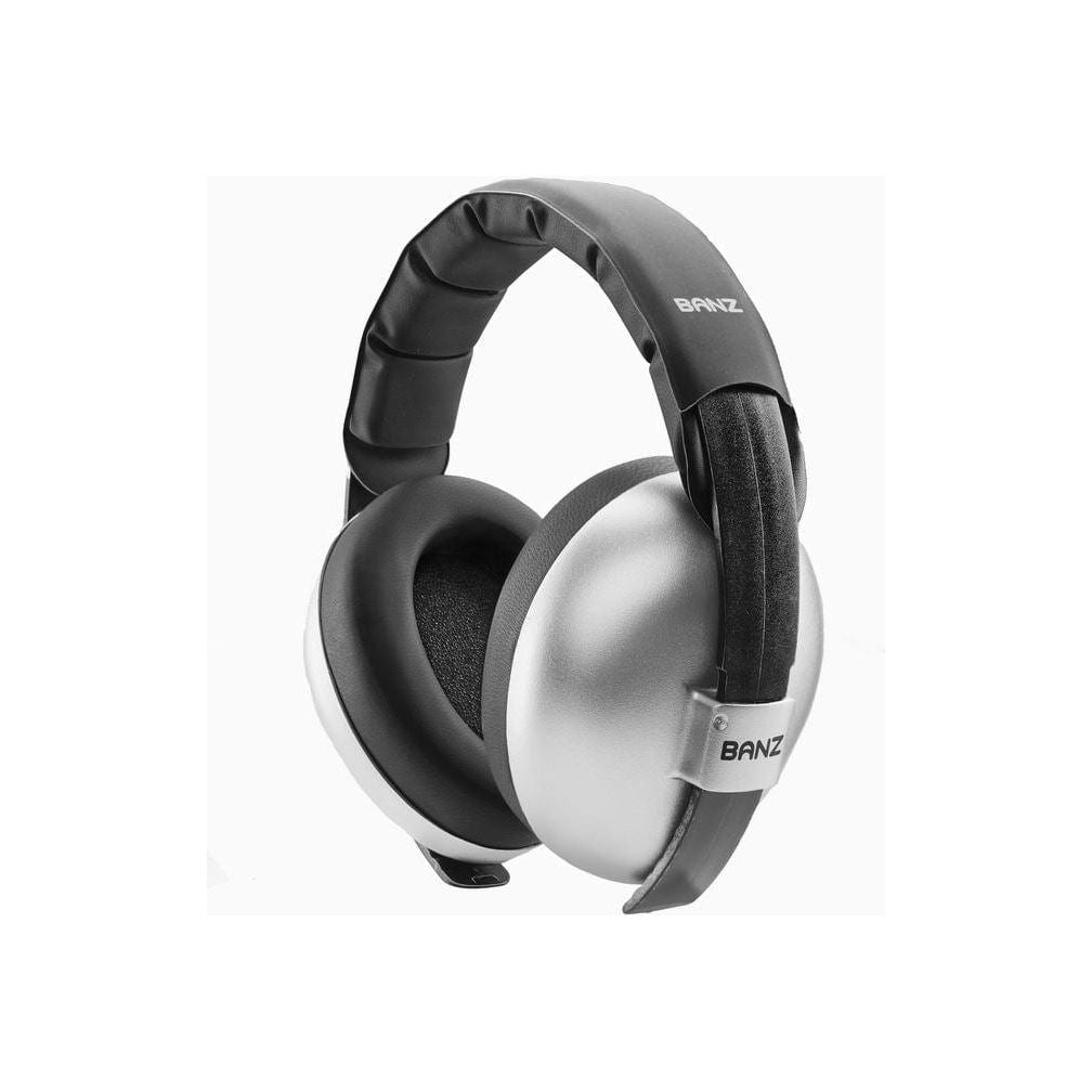 Banz Baby Earmuffs Hearing Protection BANZ Carewear for Kids Silver