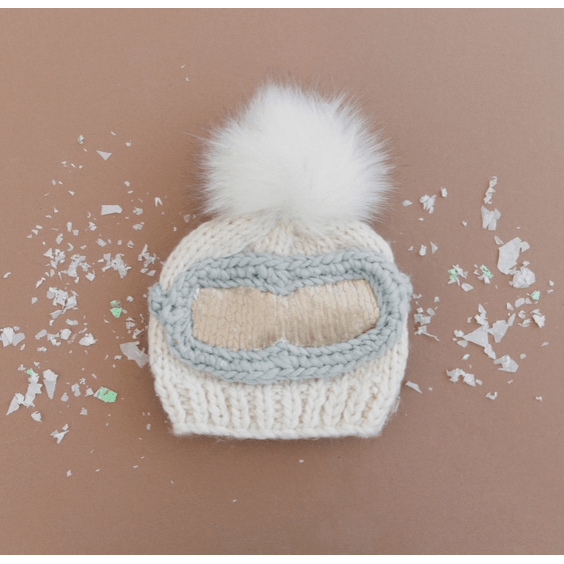 Blueberry Hill Ski Goggles Hat, Cream - Baby &amp; Kids Christmas Hat Baby &amp; Toddler Hats The Blueberry Hill   