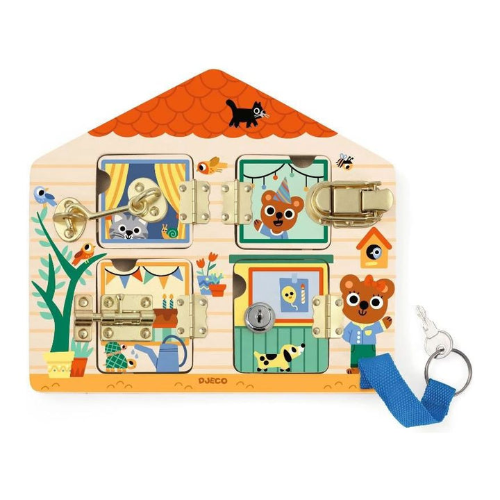 Djeco Cabanalock Wooden Skill Board Puzzles &amp; Mazes Djeco   