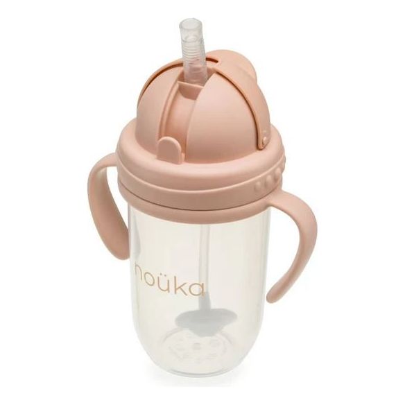 Noüka Non-Spill Weighted Straw Cup 9 oz Mealtime Noüka Soft Blush  