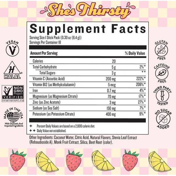 Legendairy Milk She’s Thirsty Coconut Water Electrolyte Mix Supplements &amp; Remedies Legendairy Milk