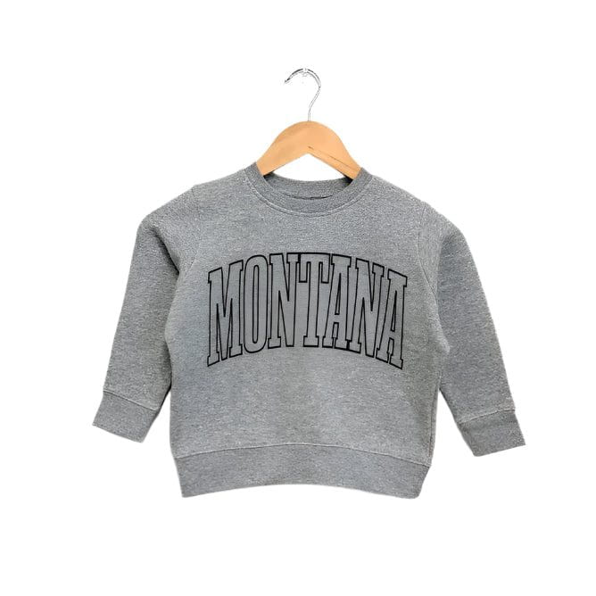 The Montana Scene- Montana Kids Sweatshirt - Heather Grey Tops &amp; Bottoms The Montana Scene