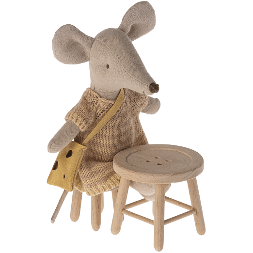 Maileg Table &amp; Stool Set, Mouse Mouse House furniture Maileg