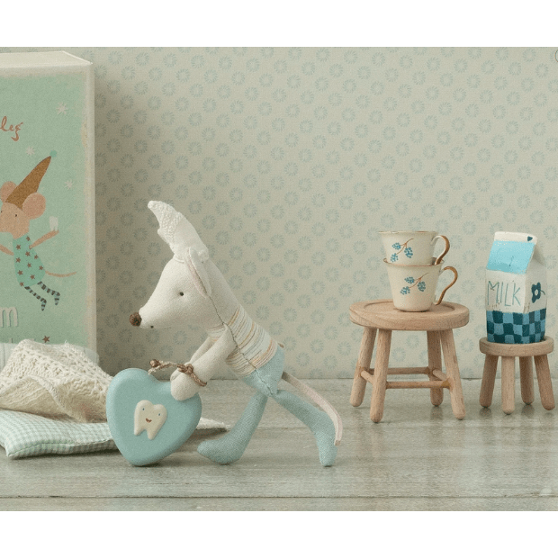 Maileg Table &amp; Stool Set, Mouse Mouse House furniture Maileg