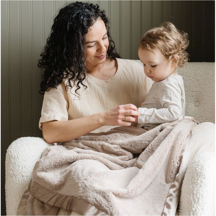 Saranoni Satin Border Receiving Blankets Swaddles &amp; Blankets Saranoni Tan  