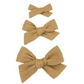 Lou Lou &amp; Company Linen Bow Clip- Single Medium Headband Lou Lou &amp; Company Tan  