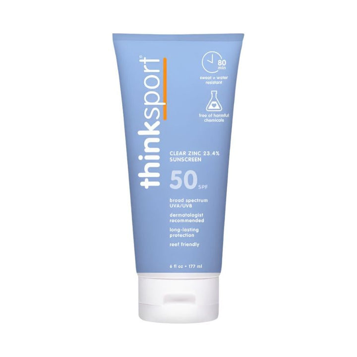 Thinkbaby Sport Spf 50 Clear Zinc Sunscreen (6oz), Ewg Verified Sun &amp; Insect Protection ThinkBaby