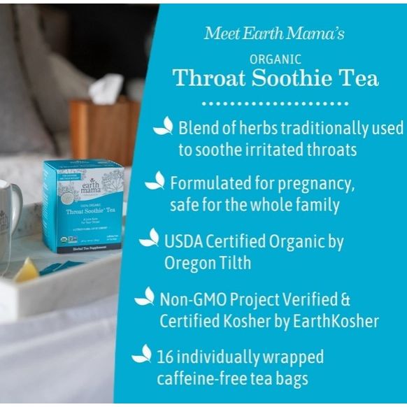 Earth Mama Organics Throat Soothie Tea Supplements &amp; Remedies Earth Mama Organics   