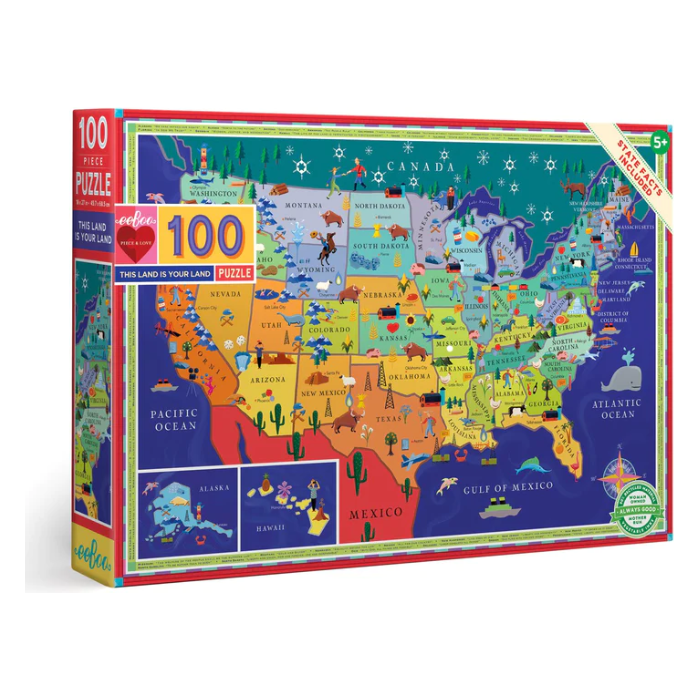eeboo This Land is Your Land 100 Piece Puzzle Puzzles &amp; Mazes eeBoo   