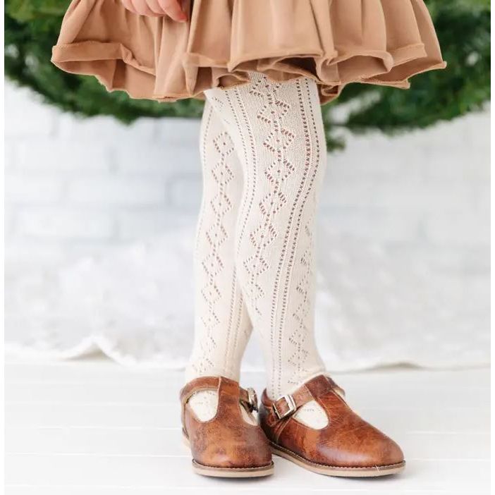 Little Stocking Co. Fancy Knit Tights Vanilla Tights Little Stocking Co.