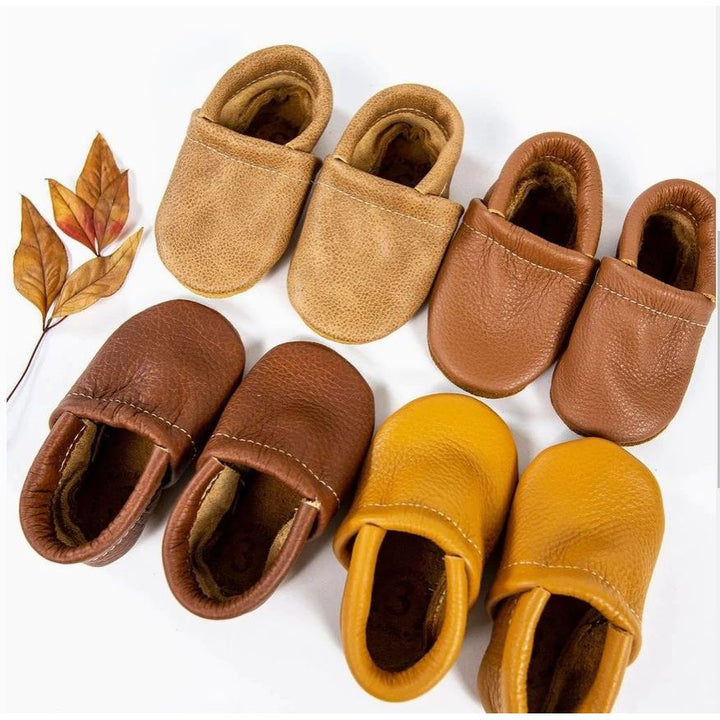 Starry Knight Warm Neutrals Loafer Leather Baby Booties - Sahara Baby &amp; Toddler Shoes Starry Knight Designs