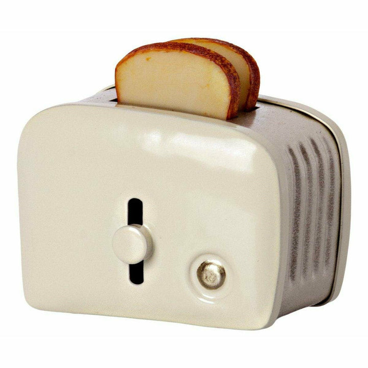 Maileg Miniature Toaster &amp; Bread- Off White Miniature Dollhouse Furniture Maileg